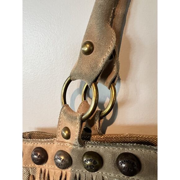 Ed Hardy Tan Crossbody Bag with Fringe - Picture 14 of 15